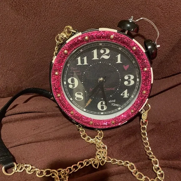 Betsey Johnson clock purse (works) - Picture 1 of 5